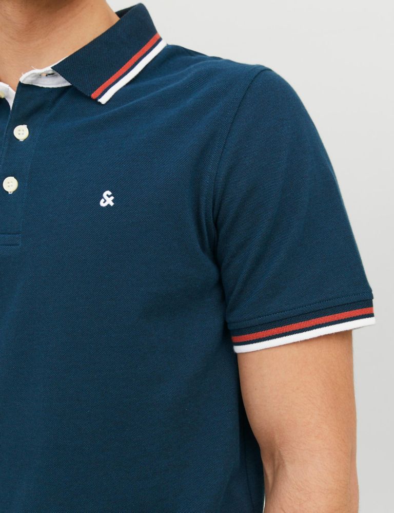 Slim Fit Pure Cotton Tipped Polo Shirt 6 of 7