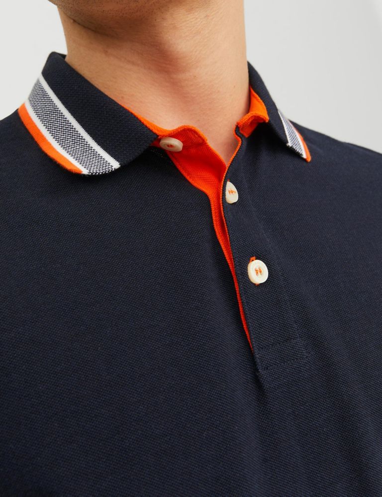 Slim Fit Pure Cotton Tipped Polo Shirt 6 of 7