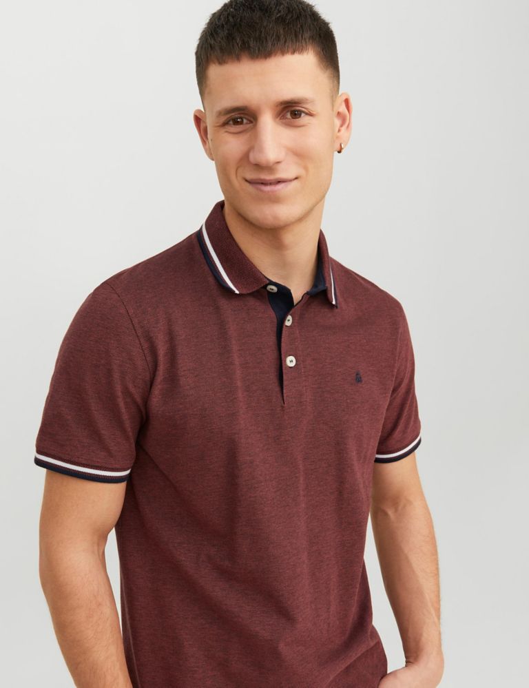 Slim Fit Pure Cotton Tipped Polo Shirt 4 of 7