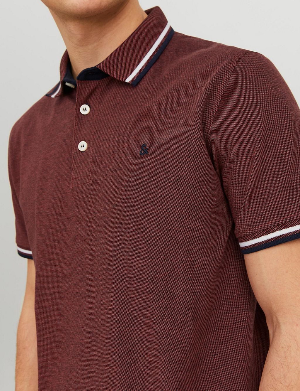 Slim Fit Pure Cotton Tipped Polo Shirt 4 of 7