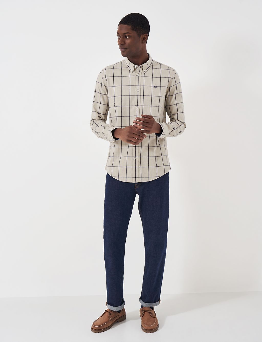 Slim Fit Pure Cotton Twill Check Shirt 2 of 5