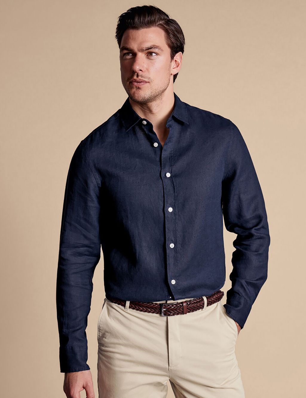 Buy Slim Fit Pure Linen Shirt | Charles Tyrwhitt | M&S