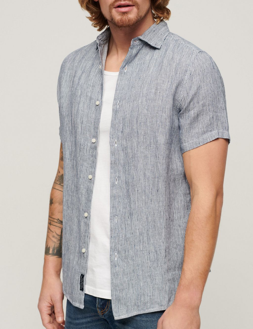 Slim Fit Pure Linen Striped Shirt 4 of 6