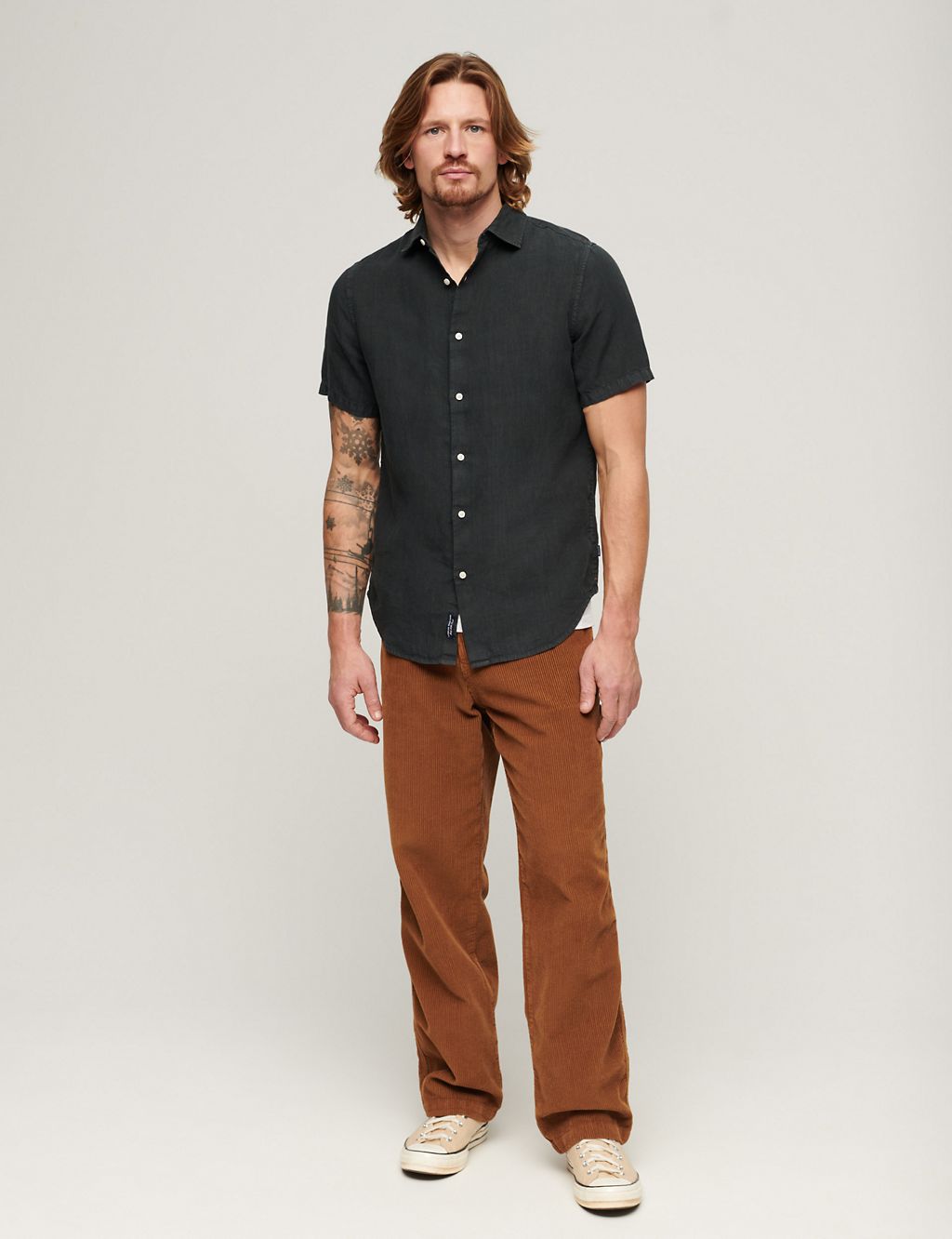 Slim Fit Pure Linen Striped Shirt 1 of 6