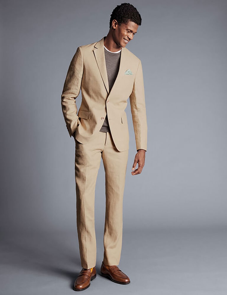 Mens slim fit linen suits sale