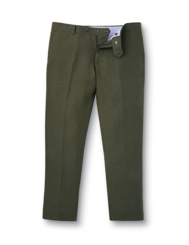 Slim Fit Pure Linen Suit Trousers 2 of 4