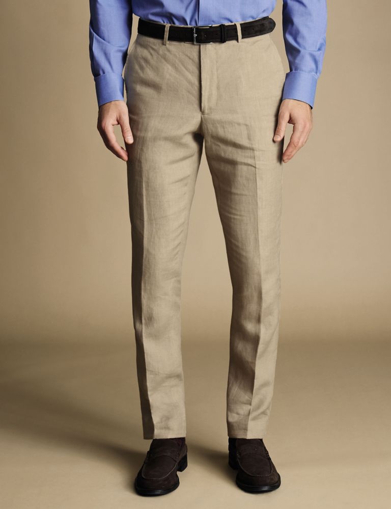 Slim Fit Pure Linen Trousers 3 of 5