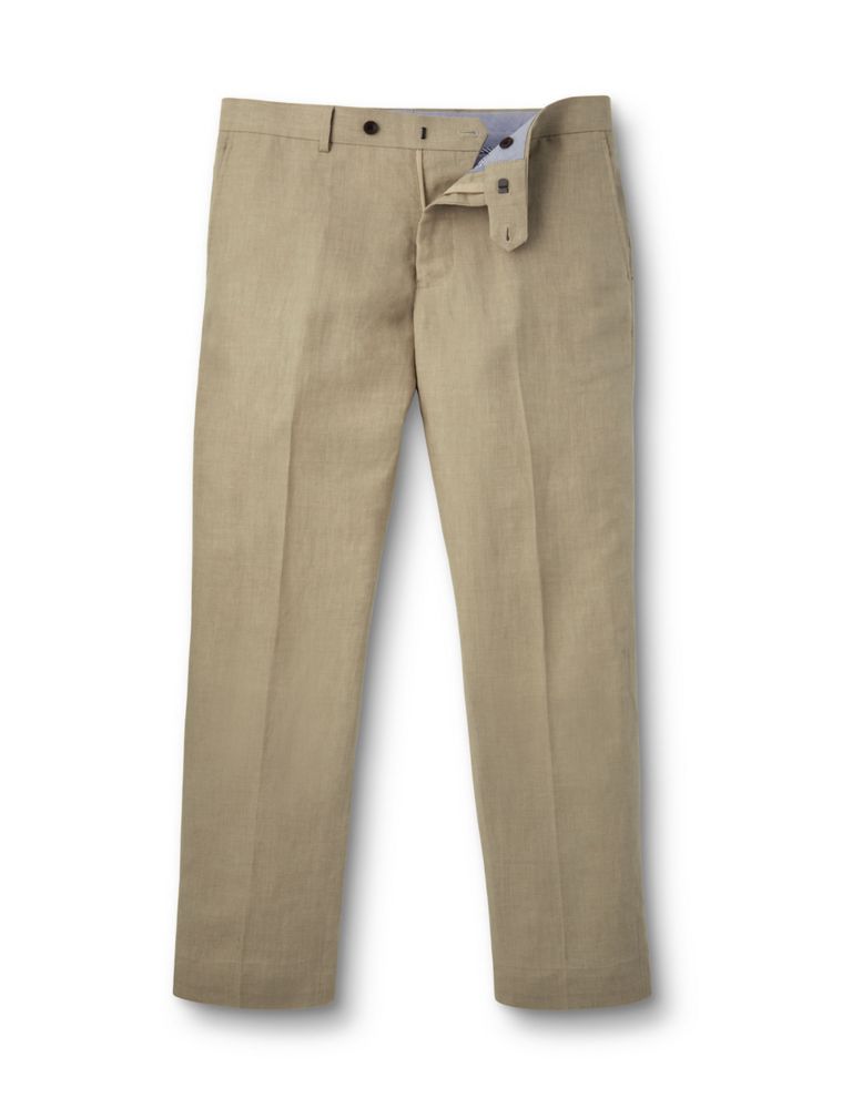 Slim Fit Pure Linen Trousers 2 of 5