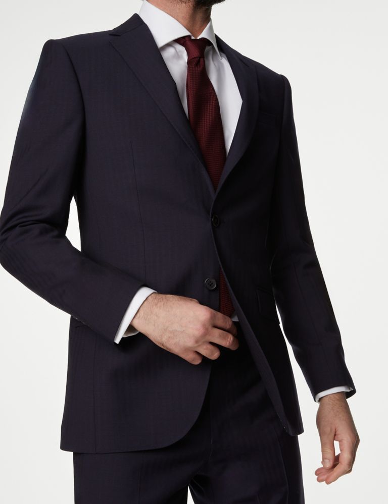 Slim Fit Pure Wool Herringbone Suit Jacket 3 of 6