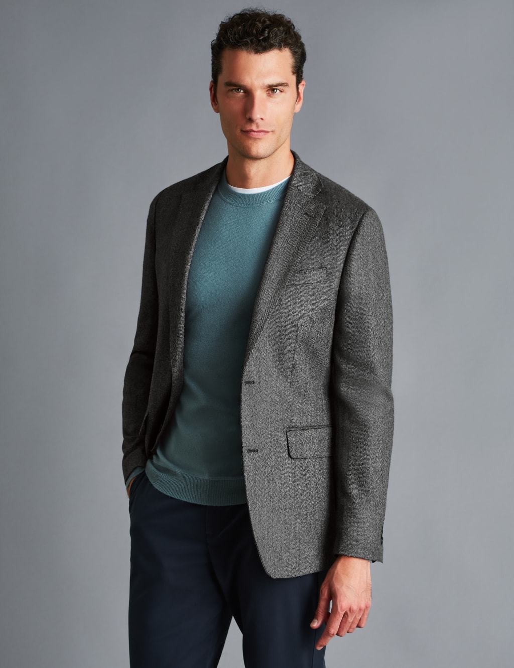 Slim Fit Pure Wool Herringbone Suit Jacket 3 of 4