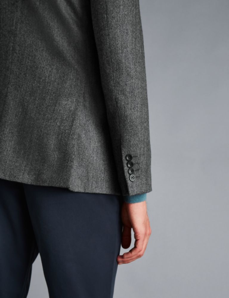 Slim Fit Pure Wool Herringbone Suit Jacket 3 of 4
