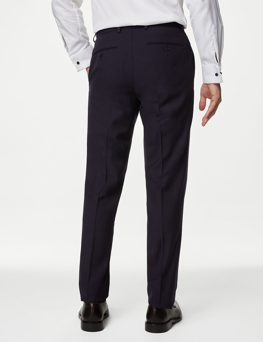 Slim Fit Pure Wool Herringbone Suit Trousers 6 of 7