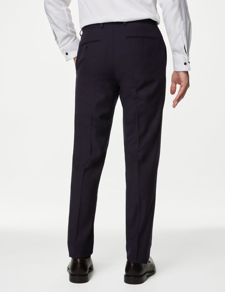 Slim Fit Pure Wool Herringbone Suit Trousers 4 of 7