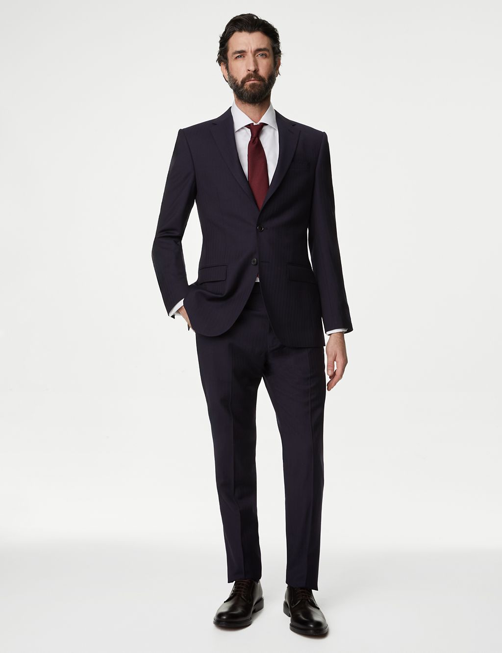 Slim Fit Pure Wool Herringbone Suit Trousers 7 of 7