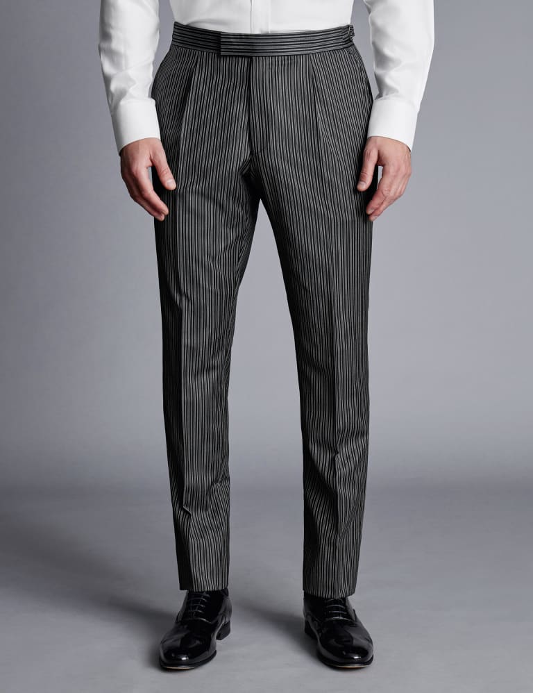 Striped slim fit trousers outlet