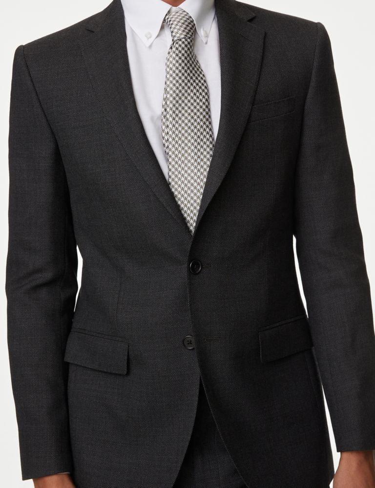 Slim Fit Pure Wool Textured Suit Jacket 4 of 7