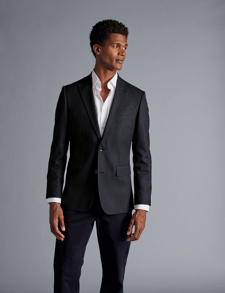 Slim Fit Pure Wool Textured Suit Jacket 1 of 5