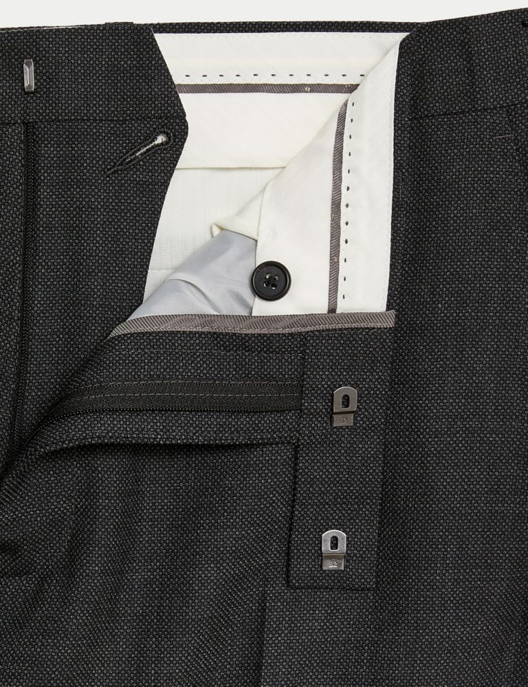 Slim Fit Pure Wool Textured Suit Trousers 7 of 7