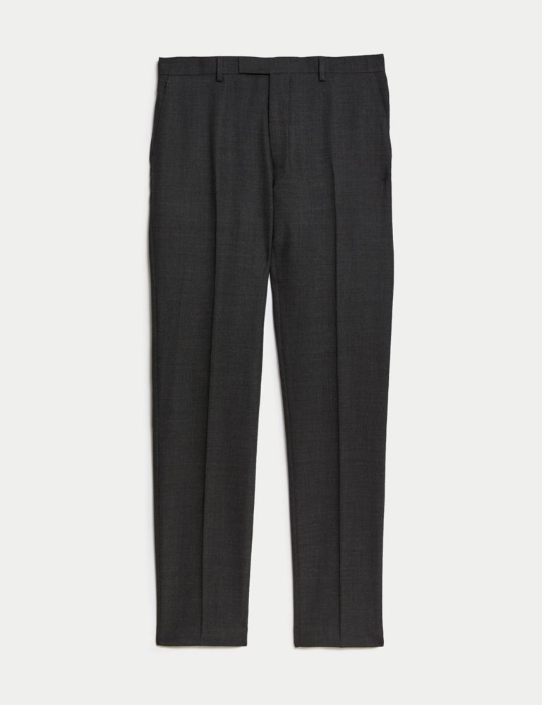 Slim Fit Pure Wool Textured Suit Trousers 2 of 7
