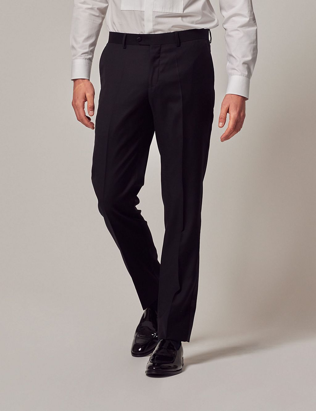 Slim Fit Pure Wool Tuxedo Trousers | Hawes & Curtis | M&S