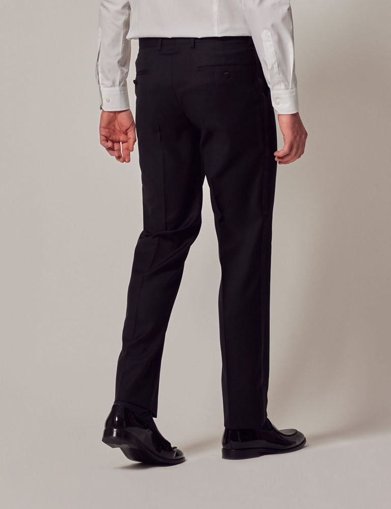 Slim Fit Pure Wool Tuxedo Trousers 3 of 4