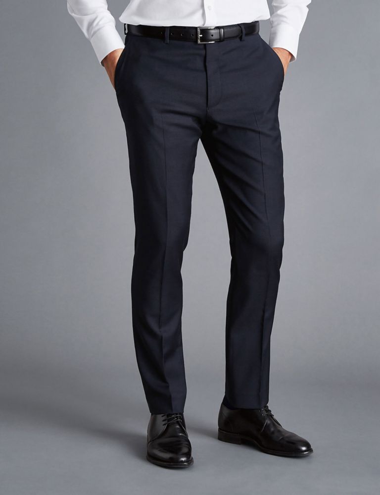 Slim Fit Pure Wool Twill Suit Trousers 2 of 3
