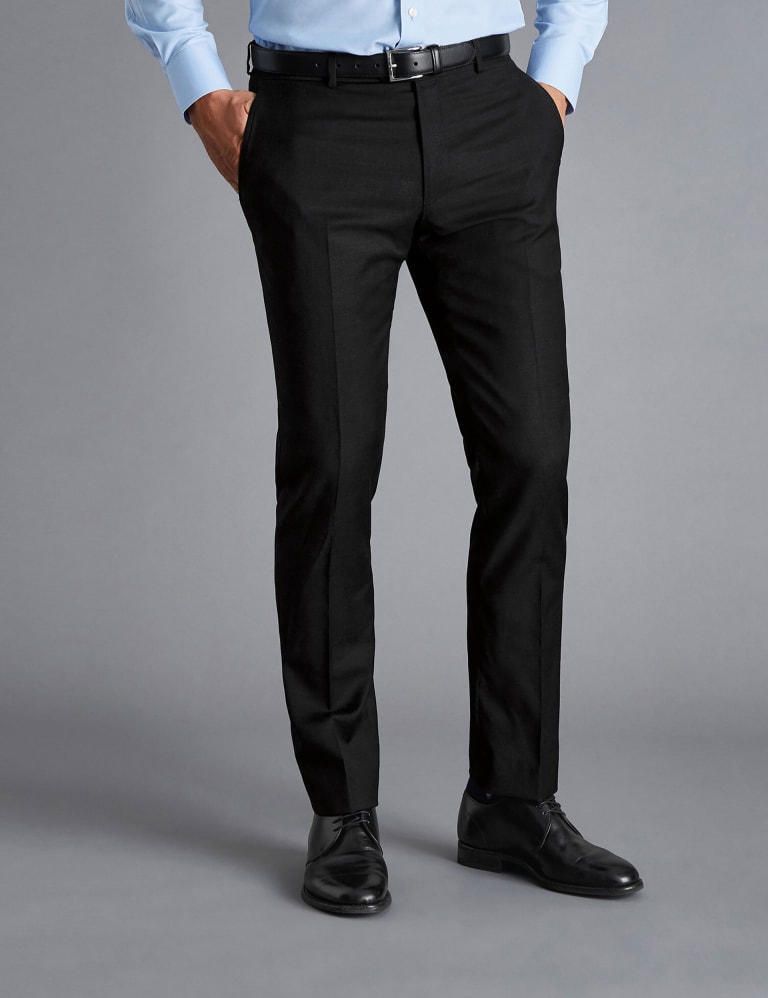 Slim Fit Pure Wool Twill Suit Trousers 2 of 3