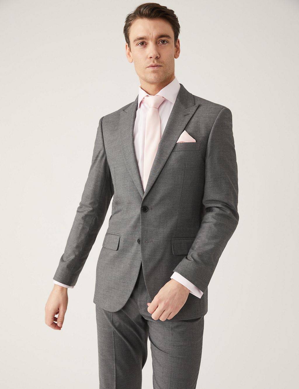 Slim Fit Sharkskin Suit Jacket with Stretch | M&S Collection | M&S