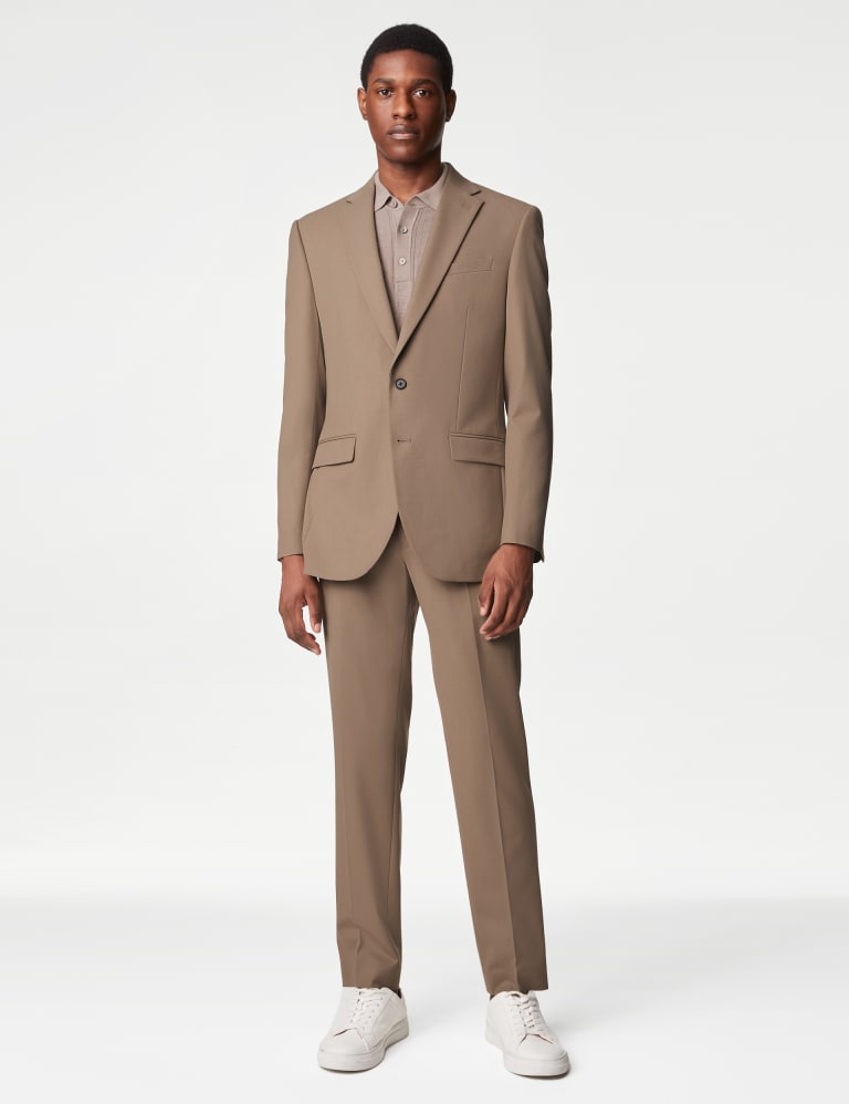 Harry Brown skinny linen suit jacket in brown