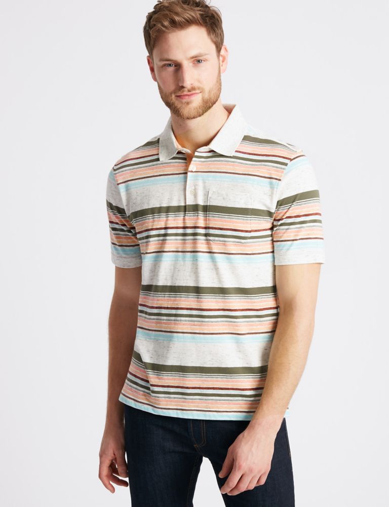 Slim Fit Striped Polo Shirt 1 of 4