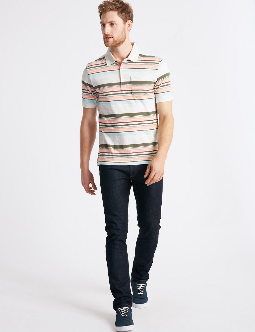 Slim Fit Striped Polo Shirt 2 of 4