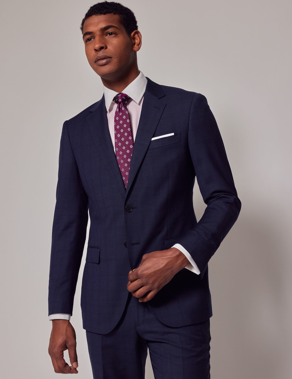 Slim Fit Super 120s Wool Check Suit Jacket Hawes Curtis M S