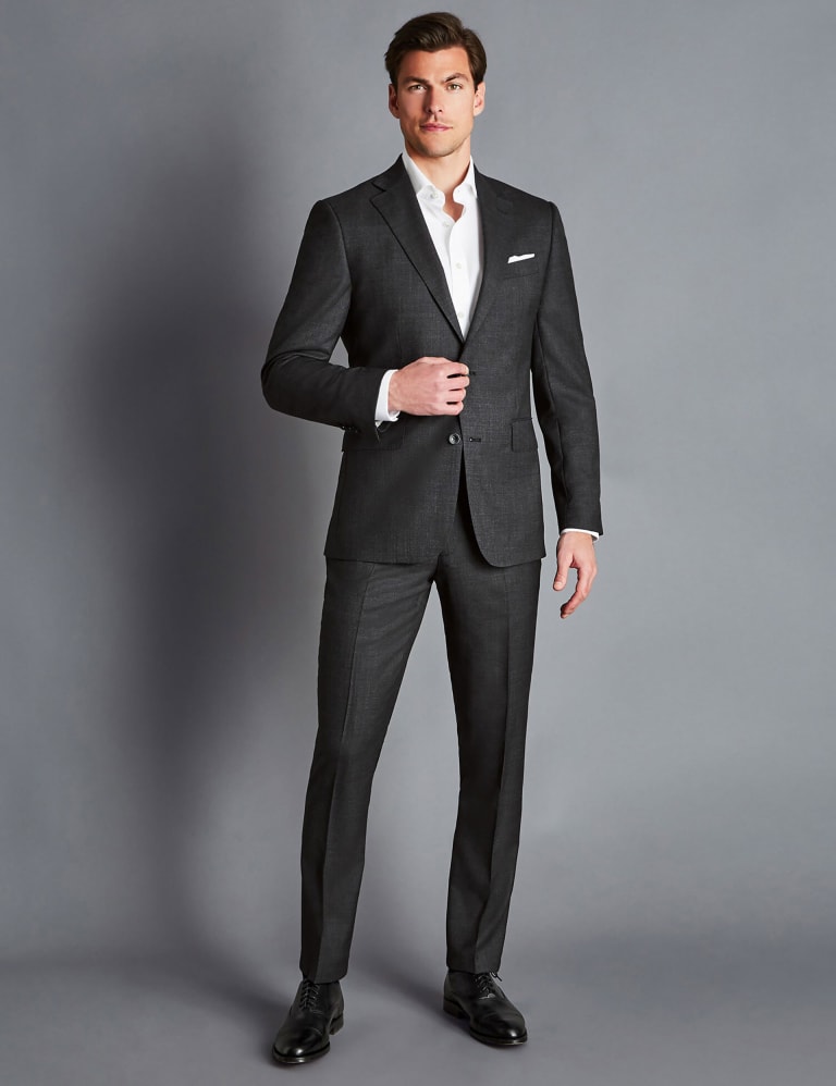 Mens Ideal Slim Fit 2 Button 100% Wool Suit