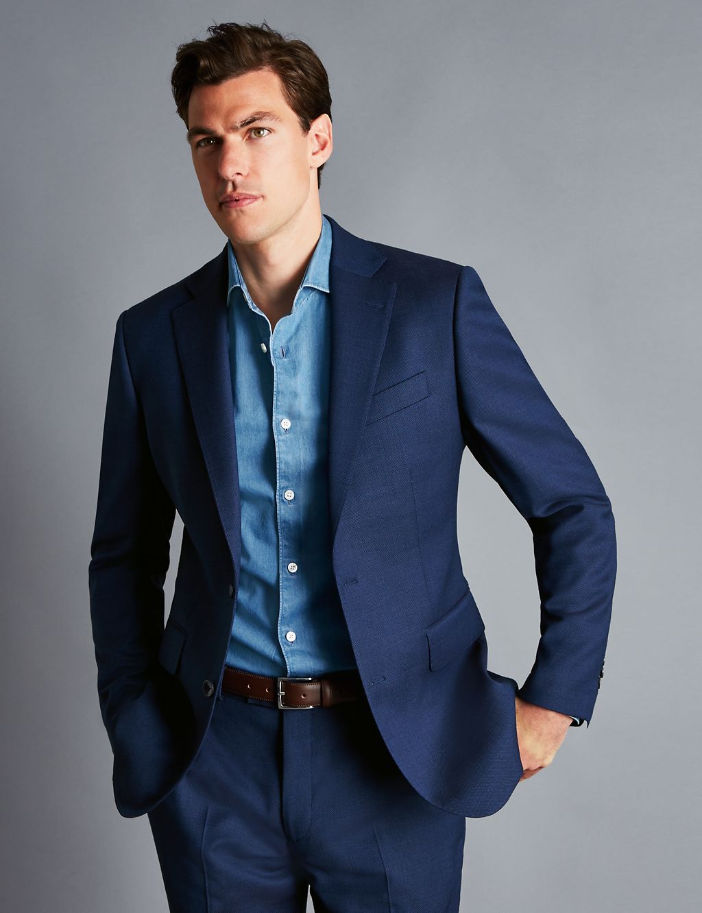 Slim Fit Super 120s Wool Textured Suit Jacket | Charles Tyrwhitt | M&S