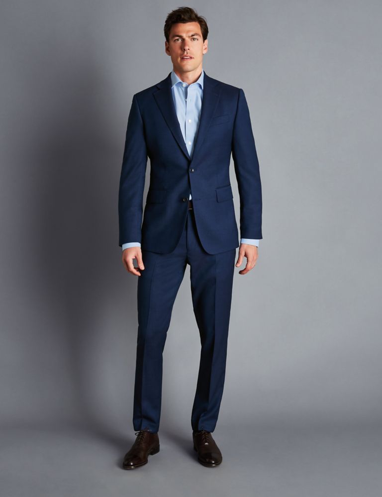Slim Fit Super 120s Wool Textured Suit Jacket 2 of 5