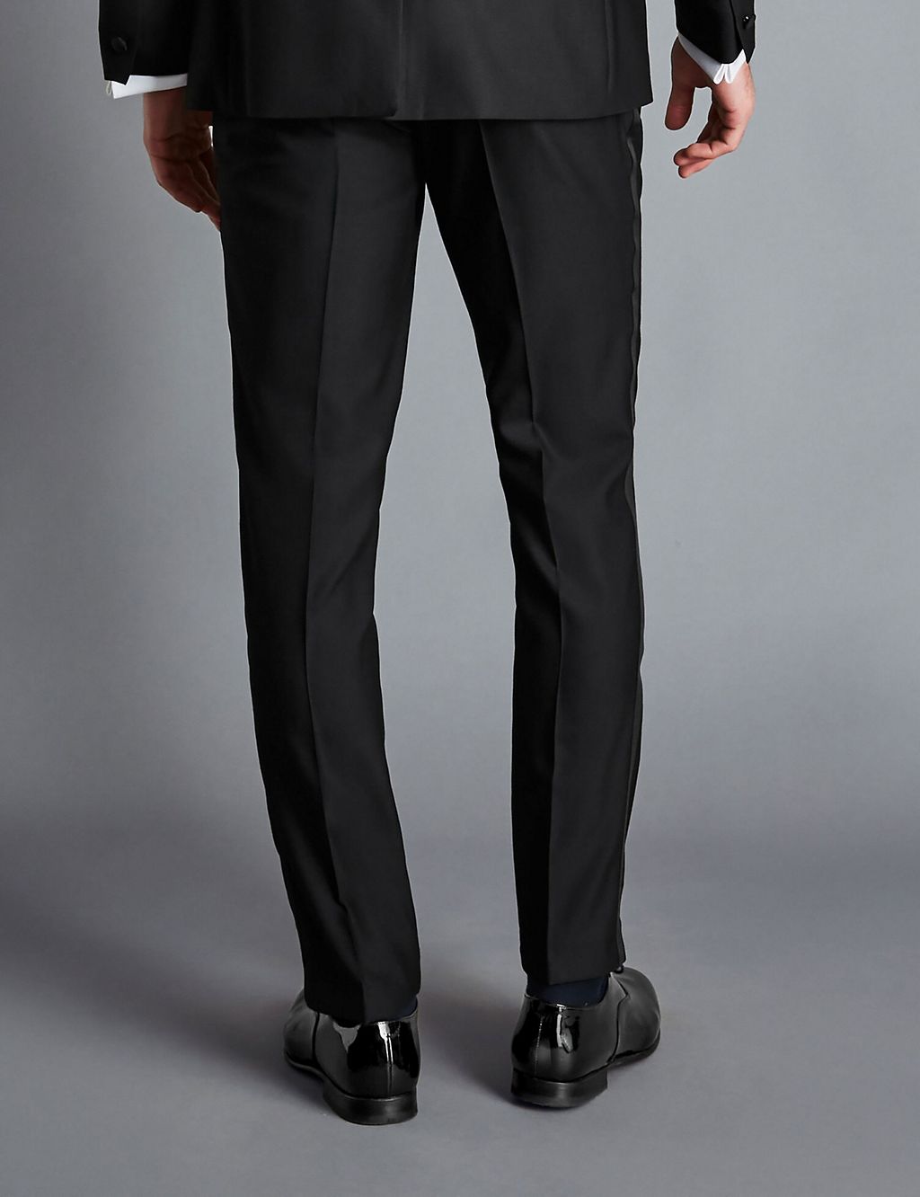 Slim Fit Super 120s Wool Tuxedo Trousers 2 of 3