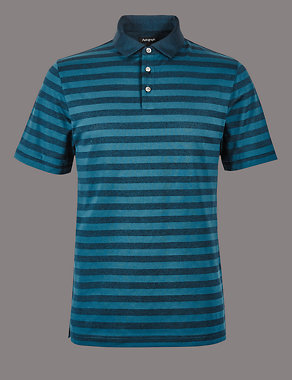 Slim Fit Supima® Cotton Striped Polo Shirt Image 2 of 4