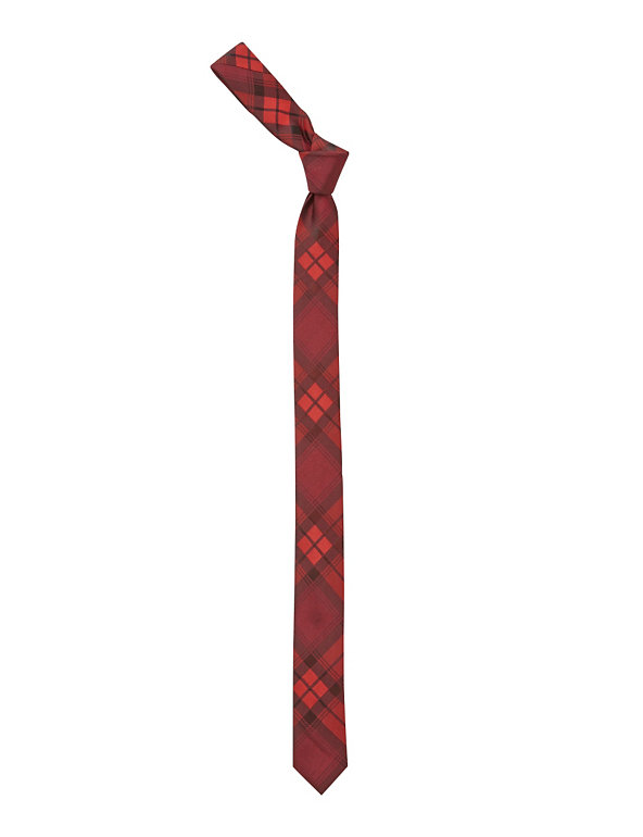 Slim Fit Tartan Checked Tie (5-14 Years) Image 1 of 1
