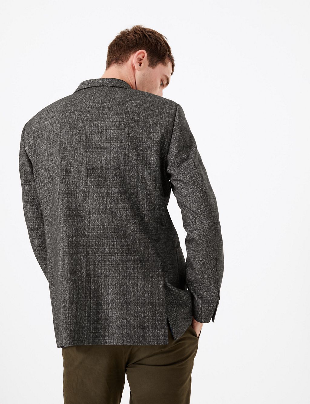 Slim Fit Textured Check Jacket 6 of 7