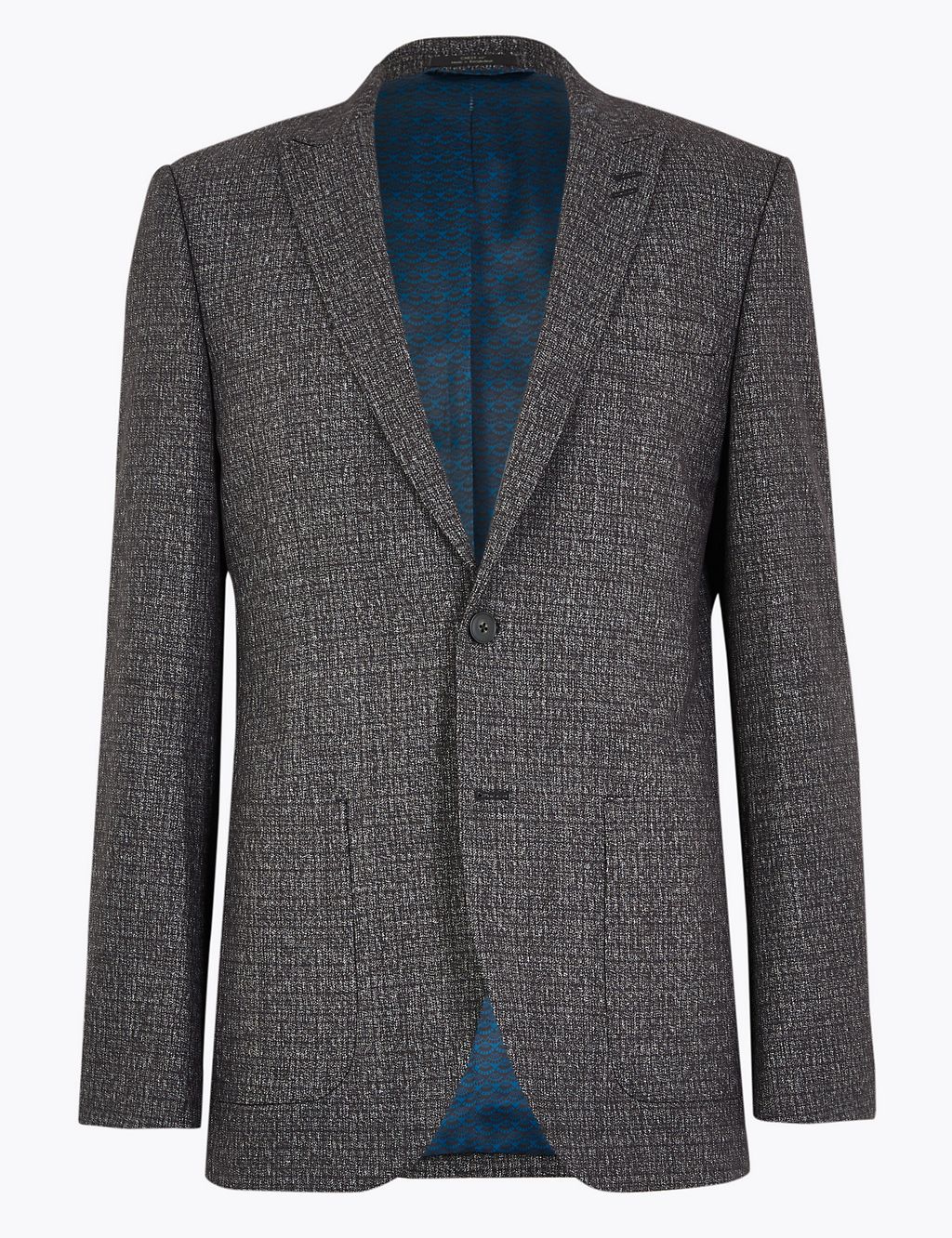 Slim Fit Textured Check Jacket 1 of 7