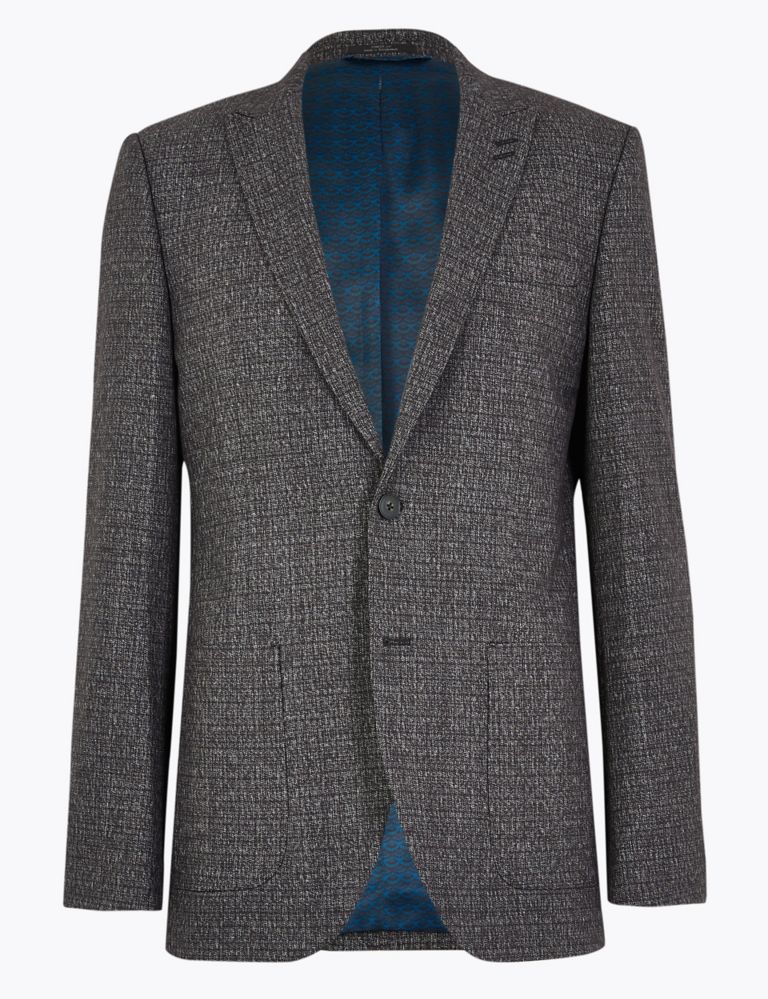 Slim Fit Textured Check Jacket 2 of 7