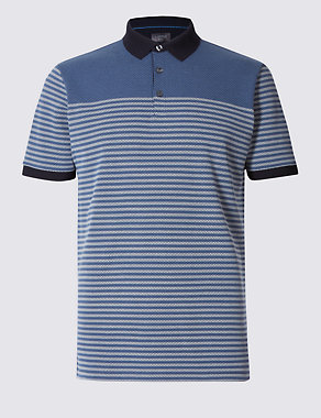 Slim Fit Textured Polo Shirt Image 2 of 3