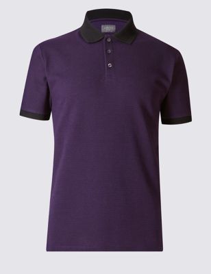 Slim Fit Textured Polo Shirt Image 2 of 3