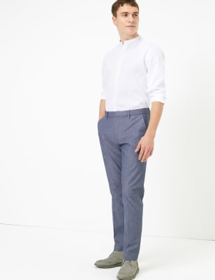 slim fit textured stretch chinos