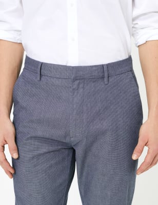 slim fit textured stretch chinos