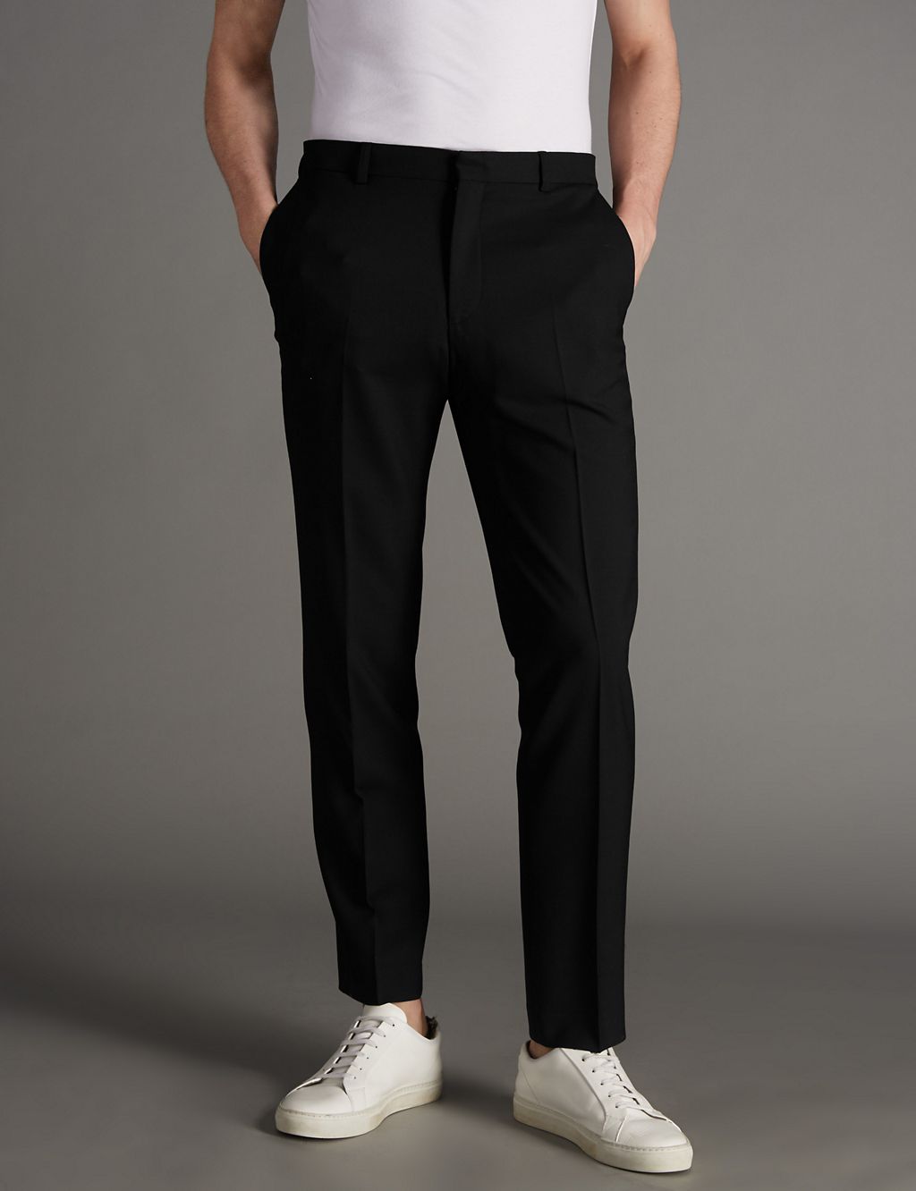 Slim Fit Twill Trousers with Wool 3 of 3