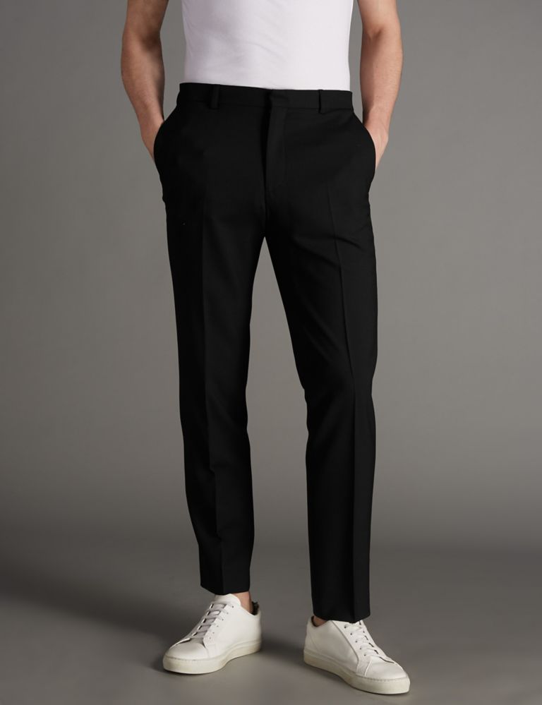 Slim Fit Twill Trousers with Wool 1 of 3