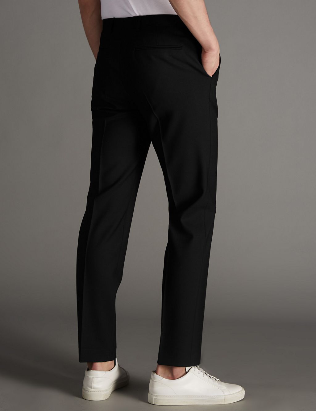 Slim Fit Twill Trousers with Wool 2 of 3