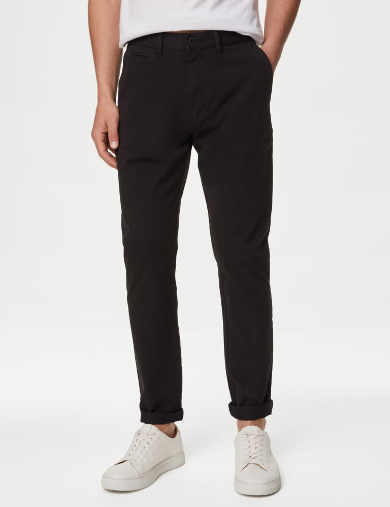 Slim Ultimate Built-In Flex Textured Chino Pants for Men