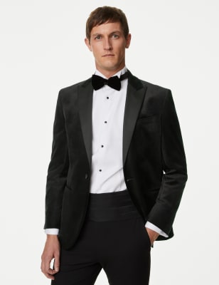 Slim Fit Velvet Tuxedo Jacket M S Collection M S